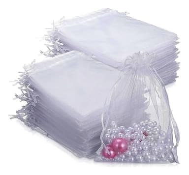 100 Bolsitas Tela Organza Cordon 7x9 Cm Souvenirs (91364)