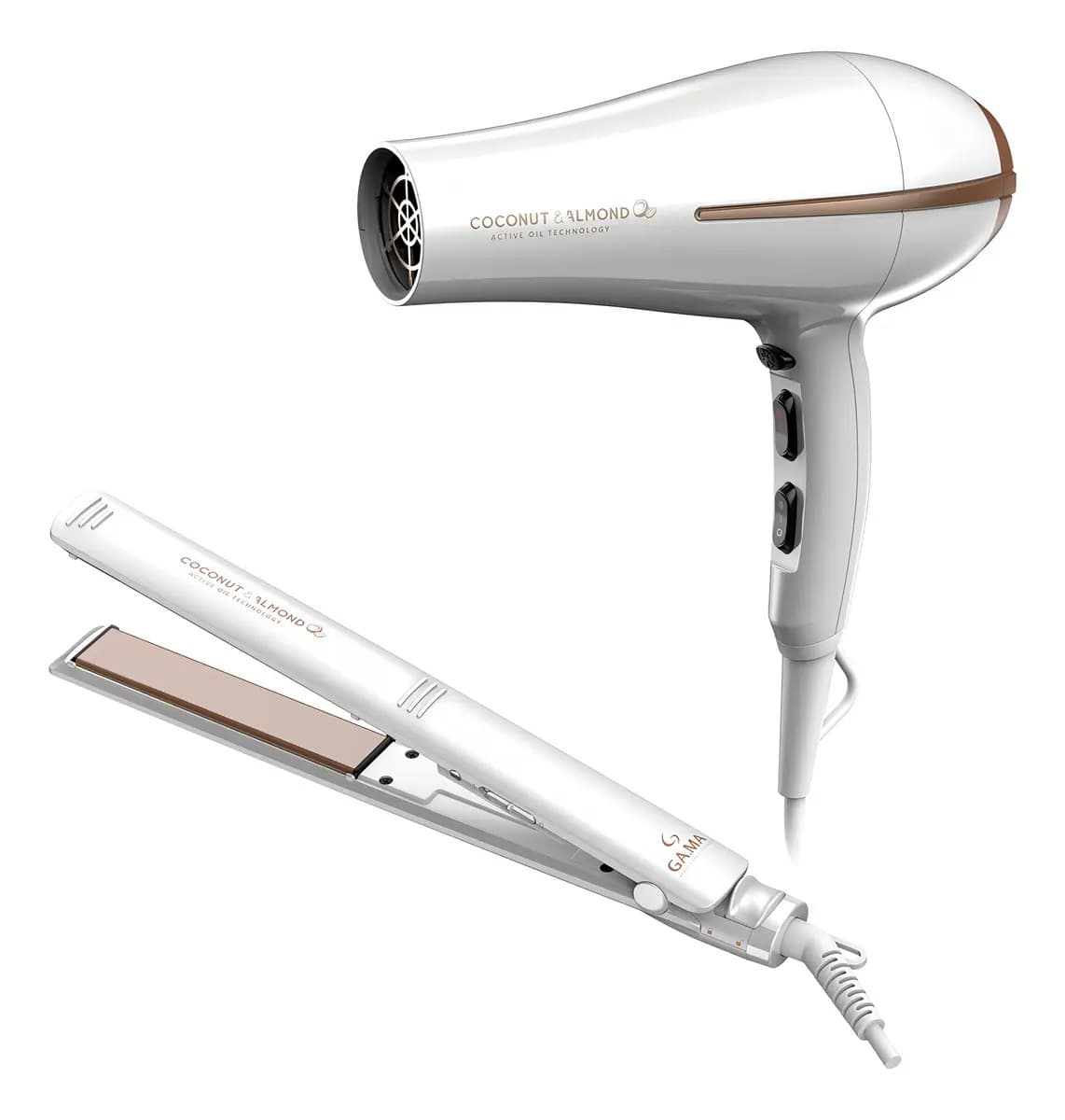 Combo Secador 2300w e Planchita de Pelo Gama Coconut & Almond Active Oil
