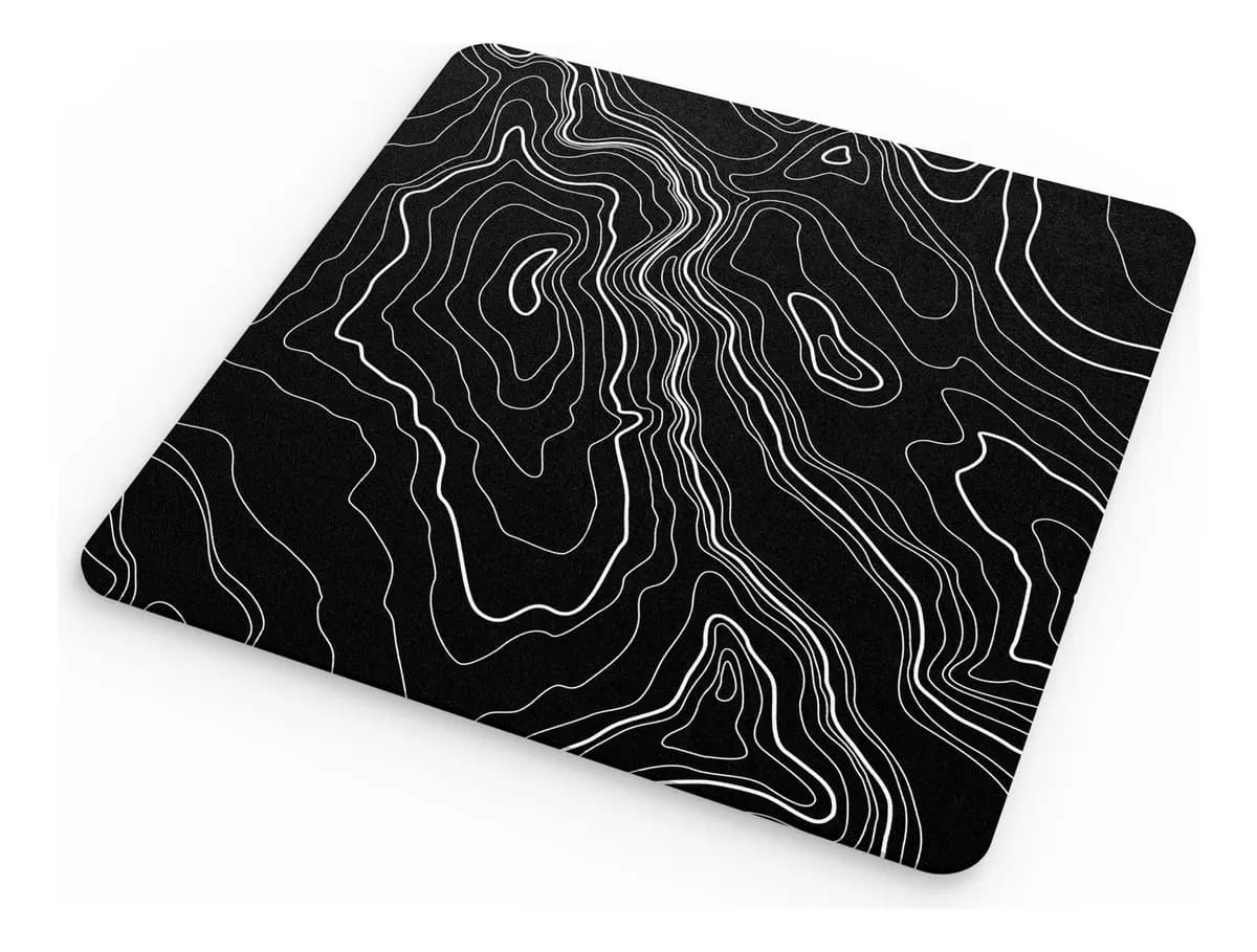 Mouse Pad Gamer Omaigat Topografía Negro S | 220x200x3mm