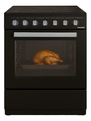 Cocina Eléctrica Vitrocerámica 50cm Negra Maverick + Horno Color Negro