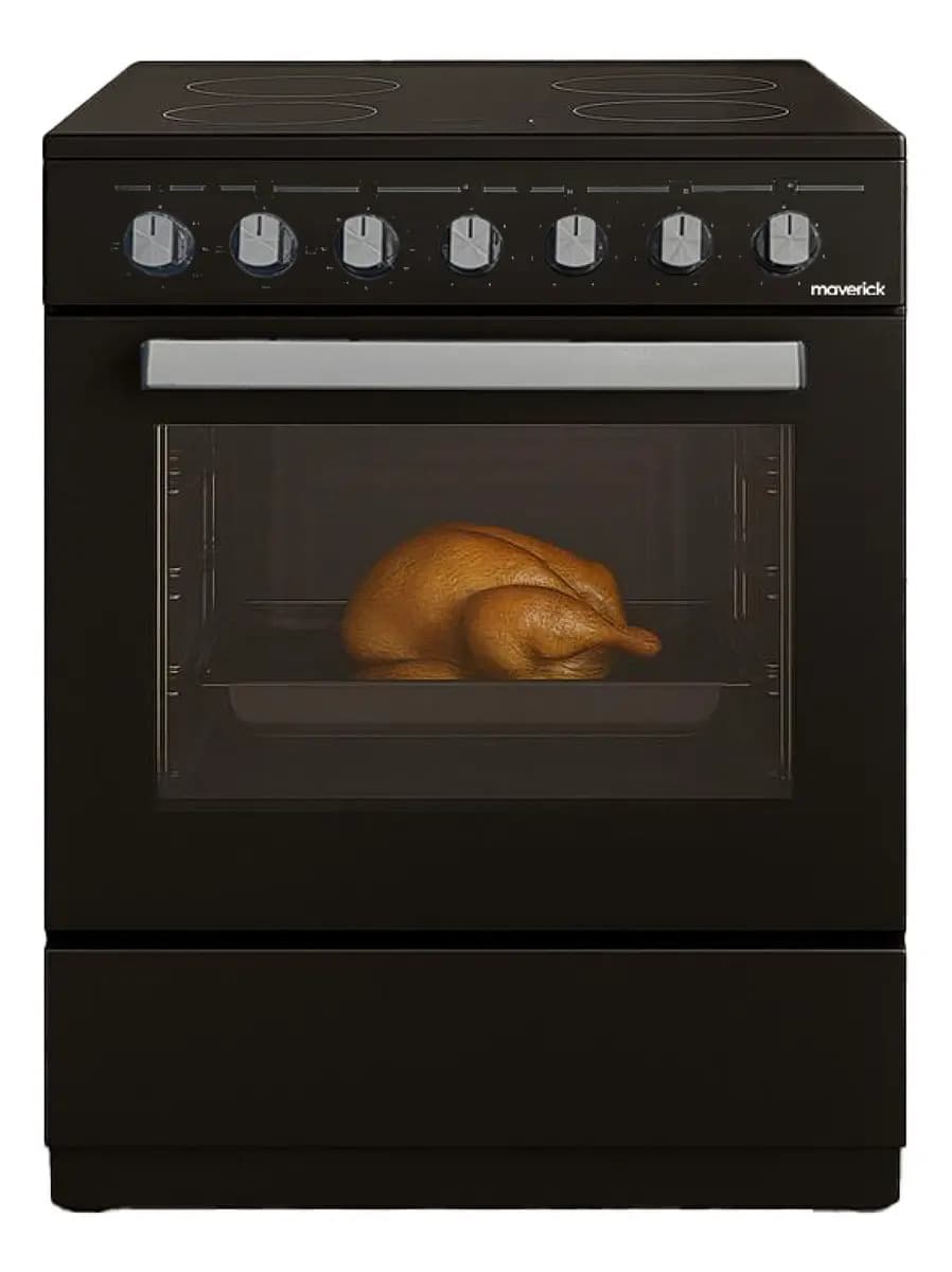 Cocina Eléctrica Vitrocerámica 50cm Negra Maverick + Horno Color Negro