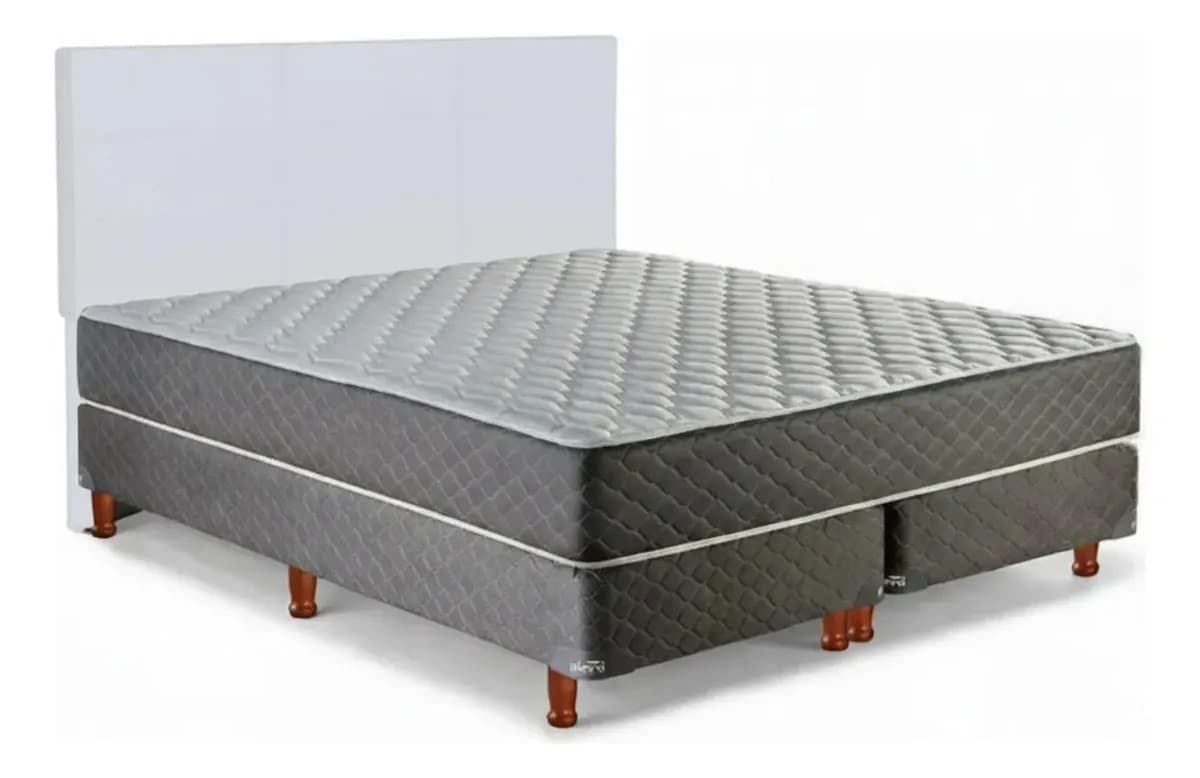 Combo Sommier Piero Foam Queen 190 X 160 + Respaldo Color Blanco