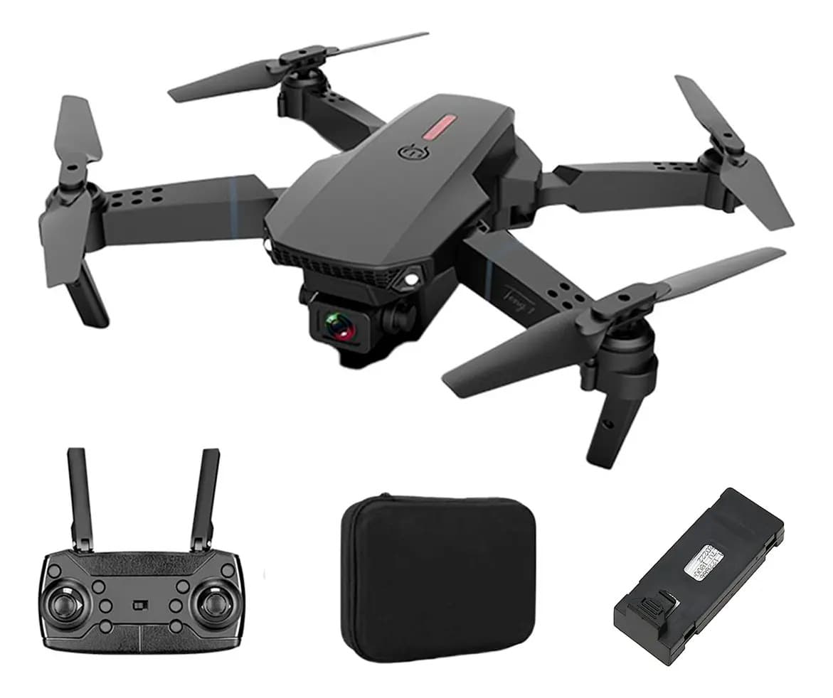 Mini drone Smart Tech Premium E88 Camara Simple con cámara negro 2.4GHz 1 batería