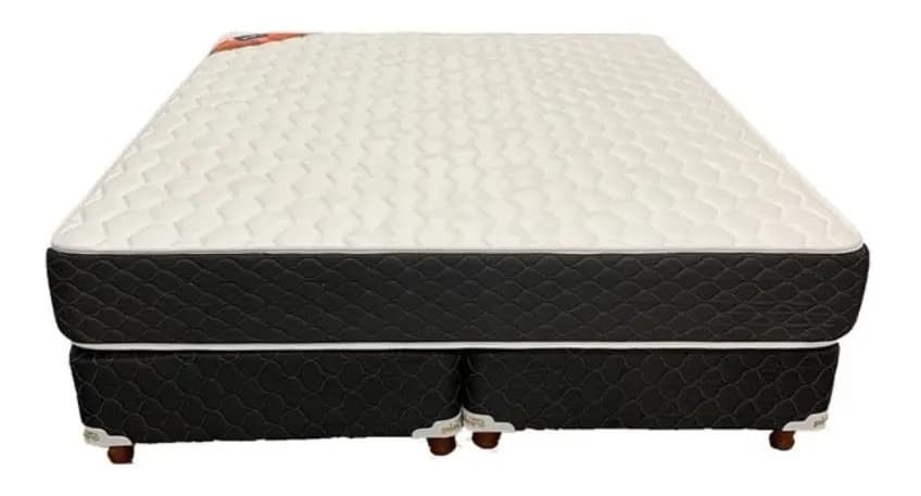 Sommier Piero Foam Espuma 190 X 160 Medida Queen Size Color Blanco y Gris Oscuro
