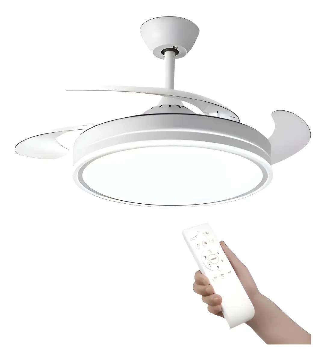 Ventilador de Techo Star Vision 54031 de 1.05m con Luz LED, Aspas Retráctiles y Control Remoto