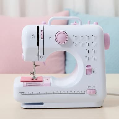 Maquina De Coser Portátil FHSM-505A 12 Puntadas Pedal Color Blanco Smart Tech