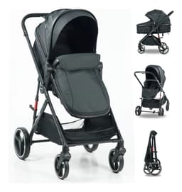 Coche Bebé Mega Baby 2 En 1 Berlín Convertible Moisés Color Negro Chasis Negro