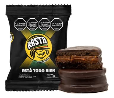 Alfajor Rasta Chocolate Negro Caja X 18un