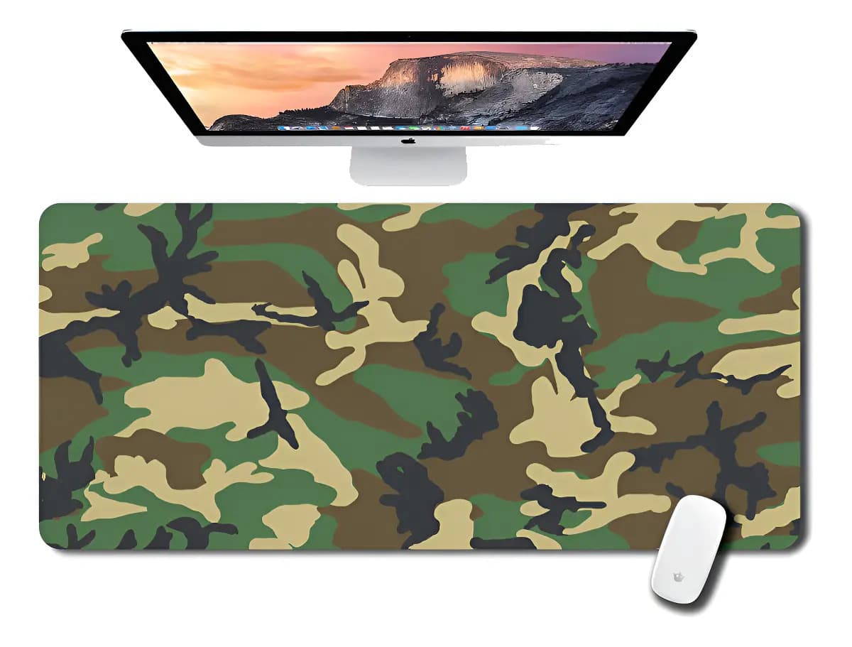 Mouse Pad Gamer XXL CDTek 84x38cm Antideslizante Verde Camuflado