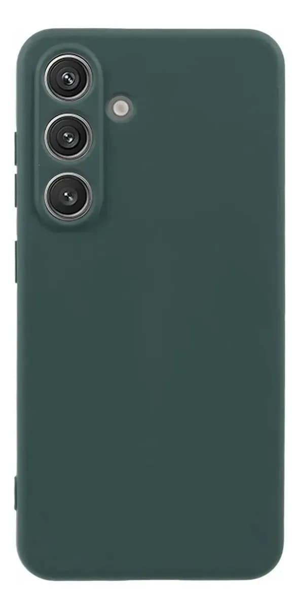 Funda Para Samsung S24 Fe (6.7 Pulgadas) Verde Oscuro Protector Silicona Suave Con Felpa Gamuza Interior Microfibra Sin Rayones Proteccion Completa De Lente De Camara - Verde Oscuro