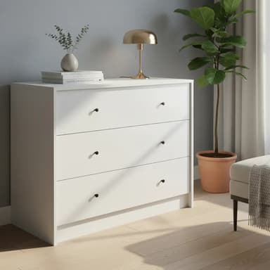 Cómoda 3 Cajones CM102 Centro Estant blanco Ancho 100 x Alto 83 cm