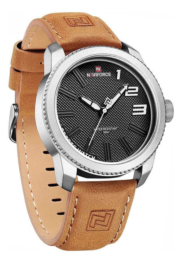Reloj Pulsera Naviforce Nf9202l Correa De Cuero Marrón