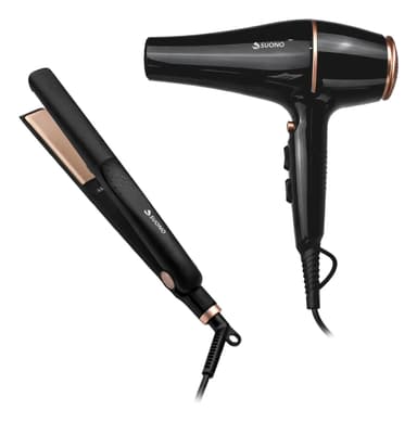 Set Suono Planchita De Cerámica + Secador De Pelo Con Difusor Alisador Antifrizz 1800w