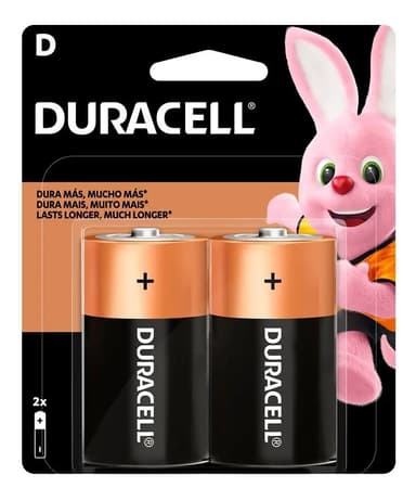 2 pilas D grande Duracell Pilas Alcalinas 1.5V