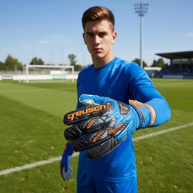 Guantes Arquero Reusch Attrakt Solid Futbol Profesional Color Azul Talle 10