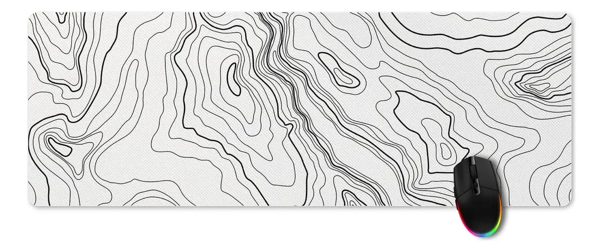 Mouse Pad Gamer Omaigat Topografía Blanco Xl | 800x285x3mm