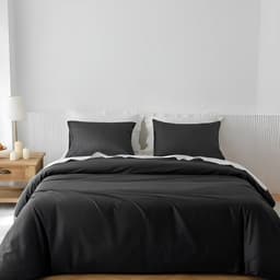 Funda Nórdica Catana Home King Negra de Microfibra con 2 Fundas de Almohada