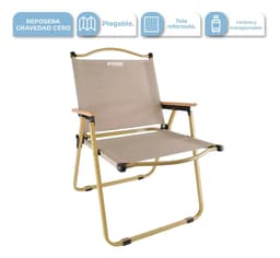 Reposera Gravedad Cero Dakota Acero Playa Soporte Camping Plegable color beige SIF 78