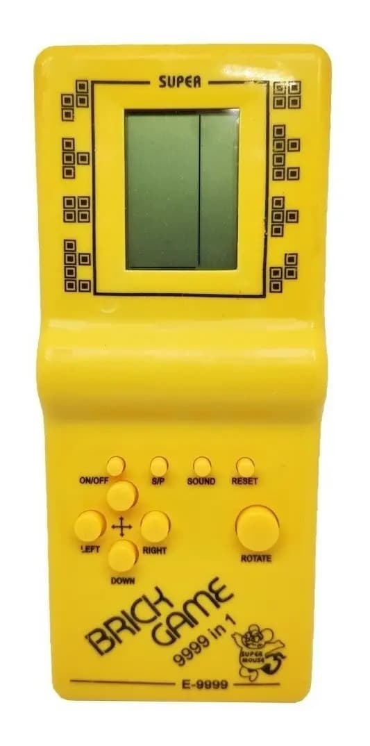 Consola Portátil Brick Game 9999 en 1 Amarillo Retro Tetris Frogger Snake