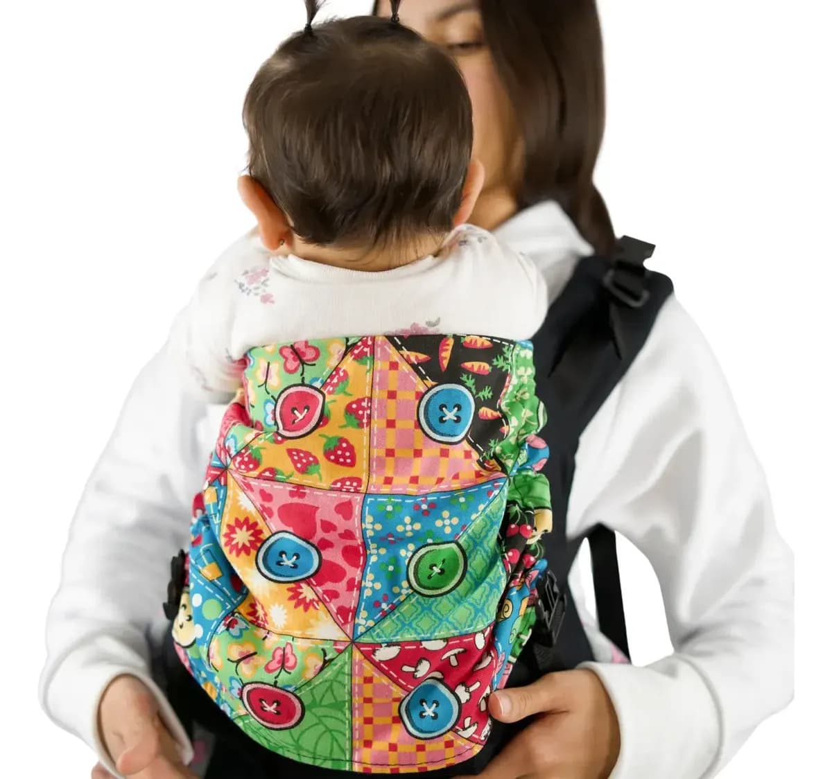 Koalita Portabebes® Mochila Ergonomica Color Negra Con Estampa De Botones