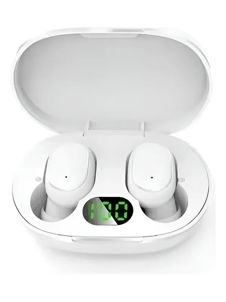Auriculares Inalámbricos E6s In Ear True Wireless 5.3 Color Blanco Color de la luz Verde