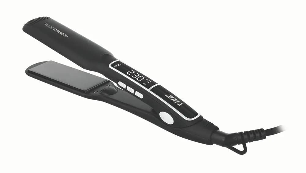 Planchita De Pelo Atma Pl8862np Wide Titanium 230° Tech Ion Color Negro