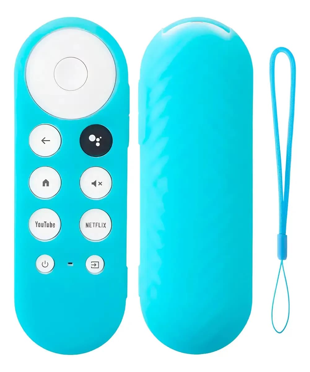 Funda Control Remoto Para Google Tv Chromecast Silicona Color Celeste