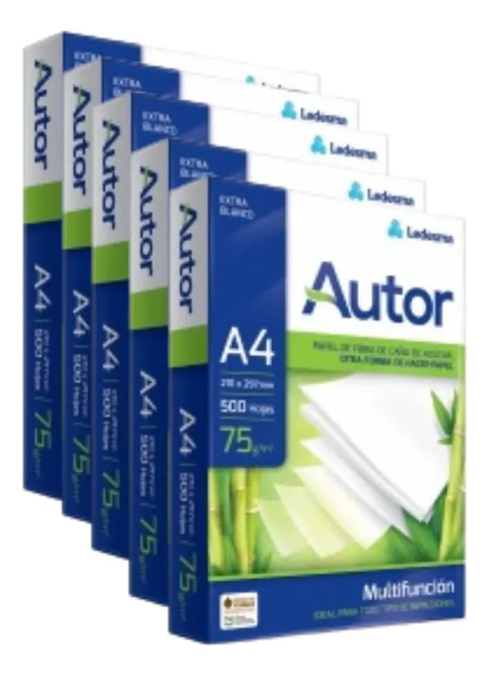 Autor A4 multifunción de 500 hojas de 75g color blanco de 5 unidades por pack Obra impresora