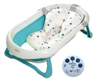 Bañera plegable Love B330 color celeste 77cm x 43cm x 20cm con diseño de estrella