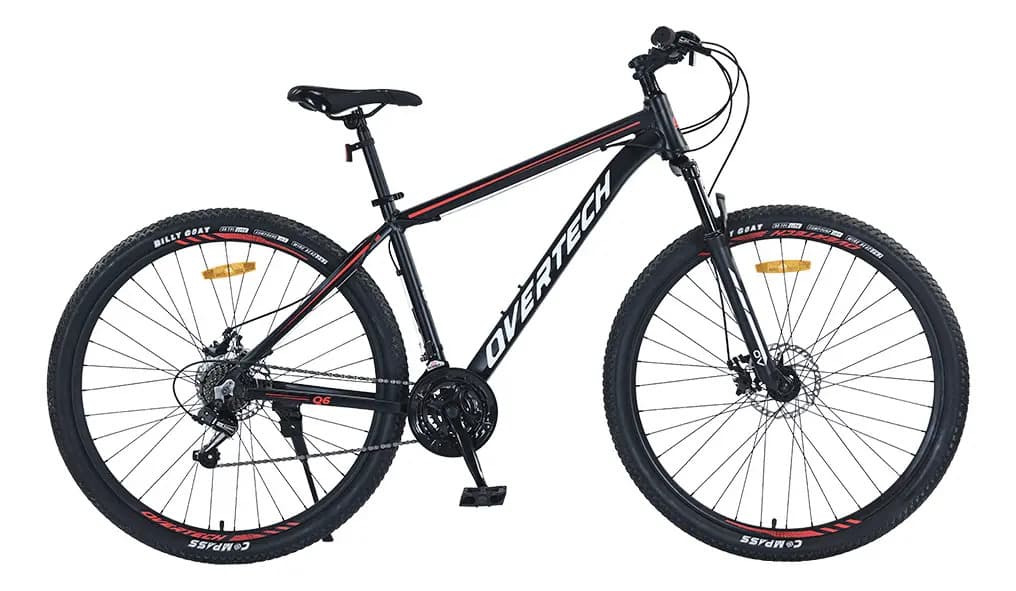 Bicicleta Mtb Overtech Q6 R29 Aluminio 21v Freno A Disco 12x Color Negro/Rojo/Blanco Tamaño del cuadro S