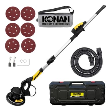 Lijadora Eléctrica Pared y Techo Konan 880W Luz LED Velocidad Variable Negra