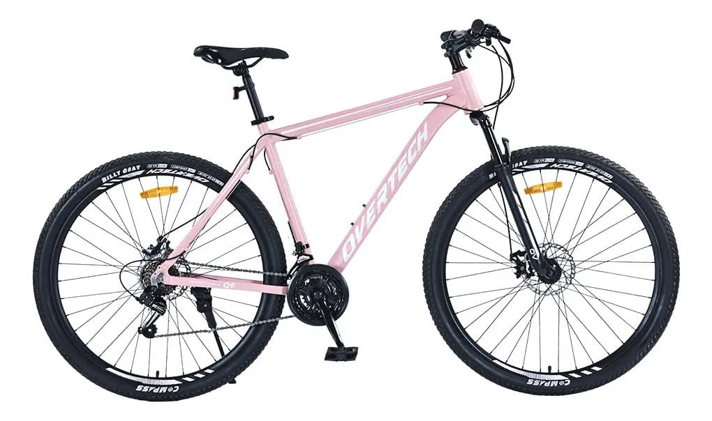 Bicicleta Mtb Overtech Q6 R29 Aluminio 21v Freno A Disco 12x Color Rosa/Blanco Tamaño del cuadro S