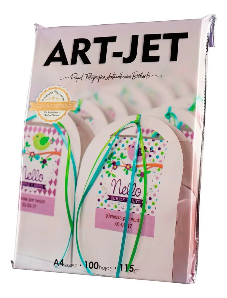 Papel Fotográfico Art-Jet A4 Brillante Autoadhesivo 115g 100 Hojas