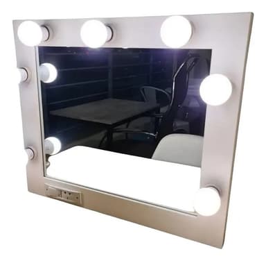 Espejo Hollywood Luces Maquillador Tocador Charlotte Miagala Marco Blanco