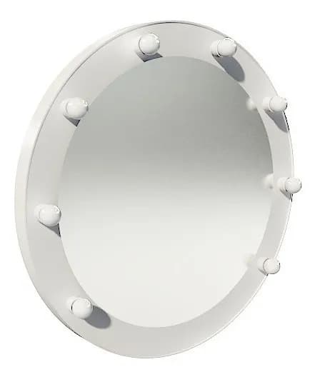 Espejo Hollywood Redondo Circular 80cm S/lámp Temacasa Blanco