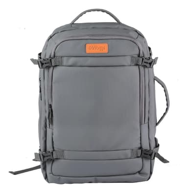 Mochila De Viaje Extensible Waggs Porta Notebook Usb 45l Color Gris Diseño De La Tela Liso