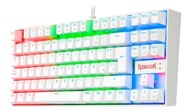 Teclado Gamer Redragon Kumara K552 QWERTY Español Latinoamérica Color Blanco con Luz RGB