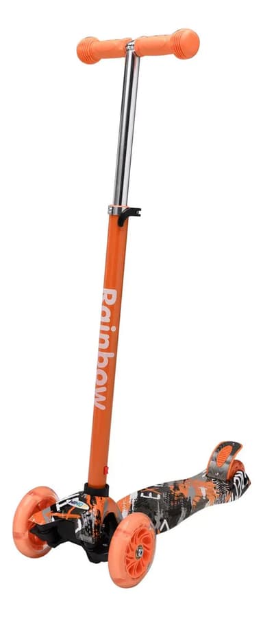Monopatin Infantil Rainbow 3 Ruedas Led Wind Color Naranja