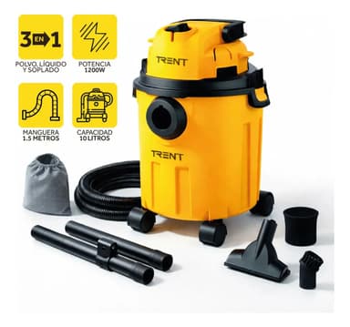 Aspiradora Trent Vc19k Seco - Mojado Multifuncional 1200W 10l Filtro De Tela Y Función Soplado
