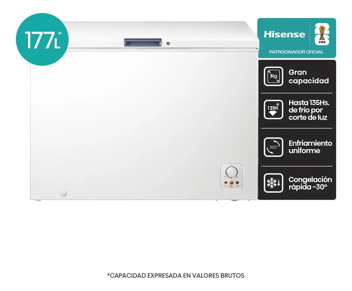 Freezer Horizontal Hisense 297l Congelación Rápida Enfriamiento 360