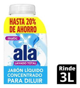 Jabón Liquido Para Diluir Ala Matic Máxima Blancura 500 ml