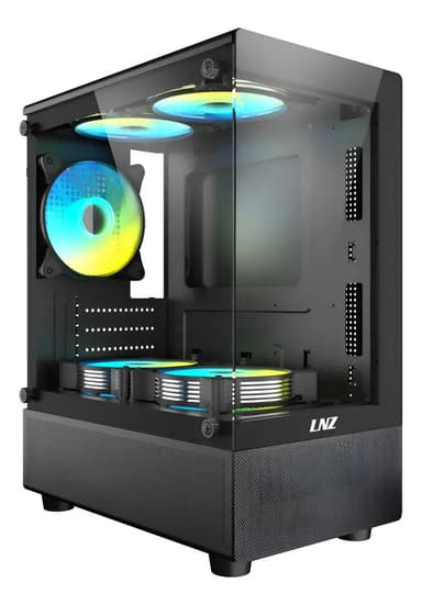 Gabinete Gamer LNZ P11 Negro para con 5 Fans ARGB y Vidrio Templado