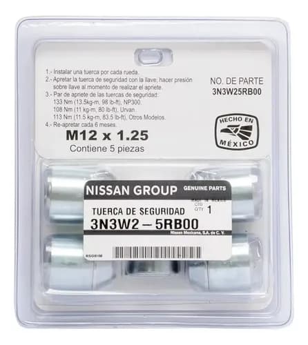 Kit Tuerca Antirrobo Seguridad Rueda Kicks Original Nissan