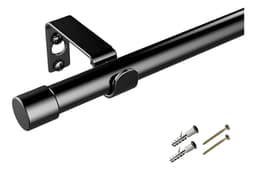 Kit Barral Para Cortina Metalico 3 Metros 22 Mm Negro