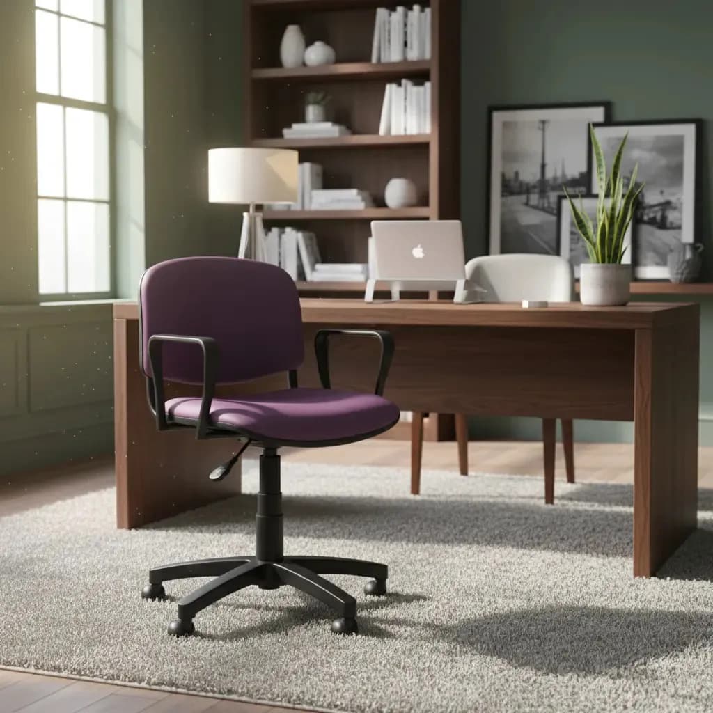 Sillon Escritorio Pc Adolescentes Tapizado Reforzado Color Tela Violeta