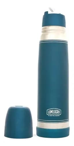 Termo Lumilagro Luminox Azul De Acero Inoxidable 1 L