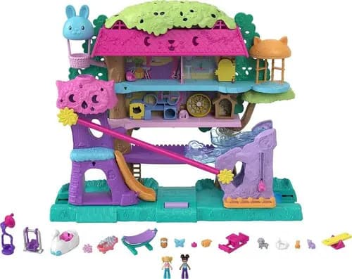 Polly Pocket Casa De Aventuras Del Arbol Casa Del Àrbol Color Rosa