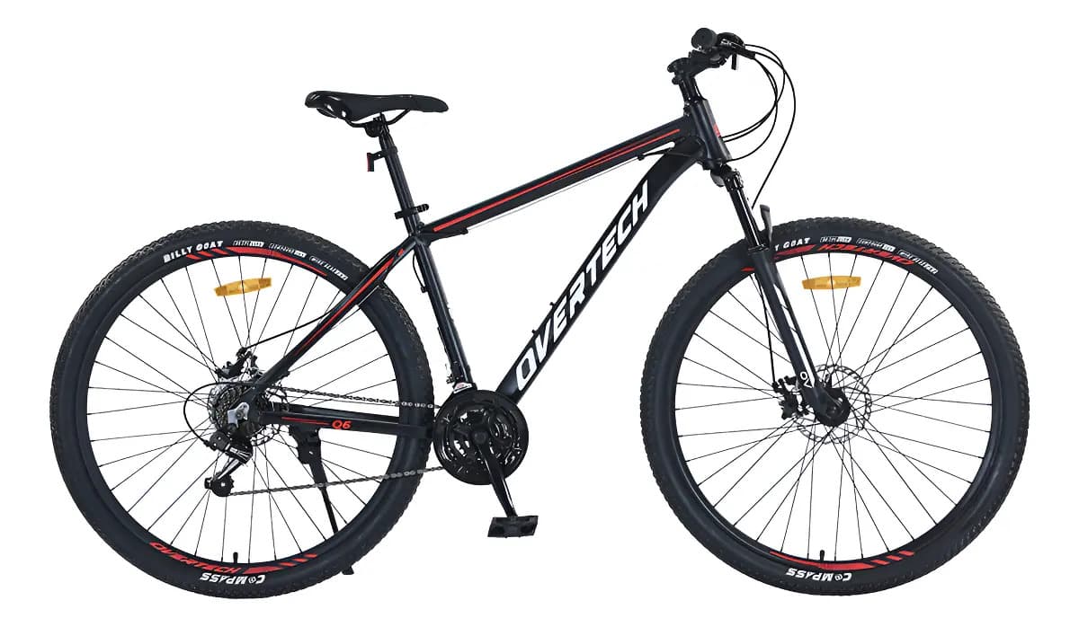 Bicicleta Mtb Overtech Q6 R29 Aluminio 21v Freno A Disco 12x Color Negro/Rojo/Blanco Tamaño del cuadro L