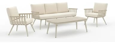 Juego Living Jardín 4 Piezas Aluminio Polywood Demi Utile Beige