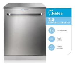 Lavavajillas Midea Inox 14 Cubiertos Color Acero inoxidable